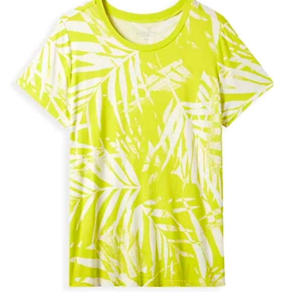 ❤️NWT VINTAGE TORRID TEE - SUPER SOFT YELLOW / GREEN TROPICAL PALM TREE SIZE 3X - Picture 7 of 9